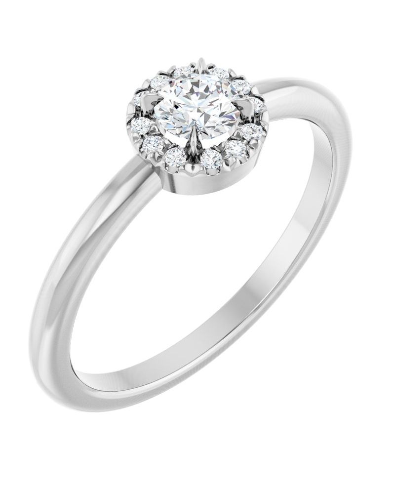 Anel Halo em Ouro 14k com Diamantes Naturais – Modelo 2