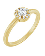 Anel Halo em Ouro 14k com Diamantes Naturais – Modelo 2