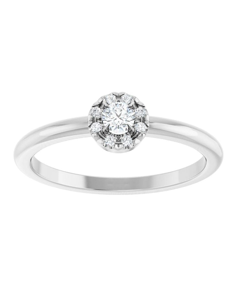Anel Halo em Ouro 14k com Diamantes Naturais – Modelo 2