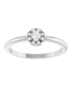 Anel Halo em Ouro 14k com Diamantes Naturais – Modelo 2