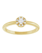 Anel Halo em Ouro 14k com Diamantes Naturais – Modelo 2
