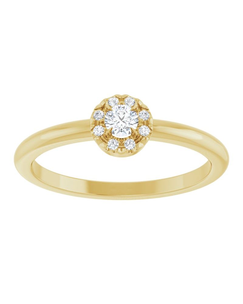 Anel Halo em Ouro 14k com Diamantes Naturais – Modelo 2