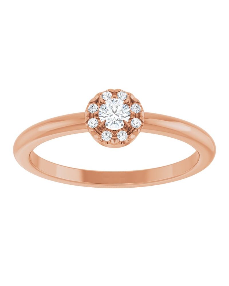 Anel Halo em Ouro 14k com Diamantes Naturais – Modelo 2