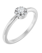 Anel Halo em Ouro 14k com Diamantes Naturais – Modelo 2