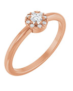 Anel Halo em Ouro 14k com Diamantes Naturais – Modelo 2
