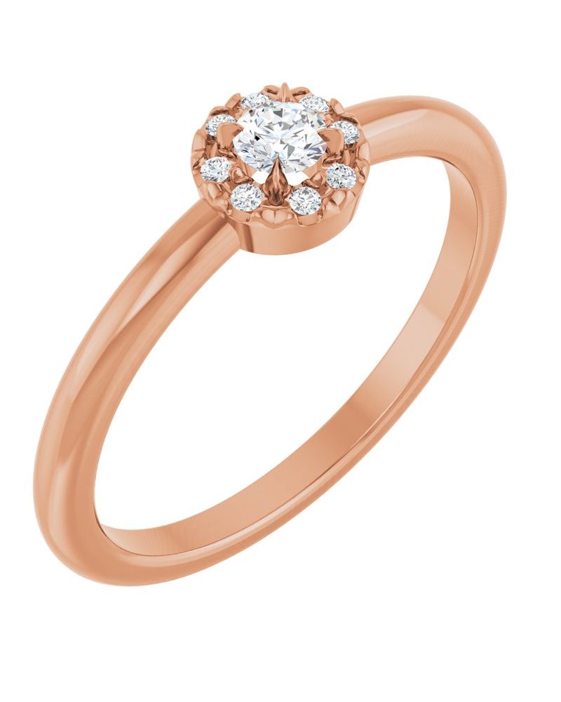 Anel Halo em Ouro 14k com Diamantes Naturais – Modelo 2