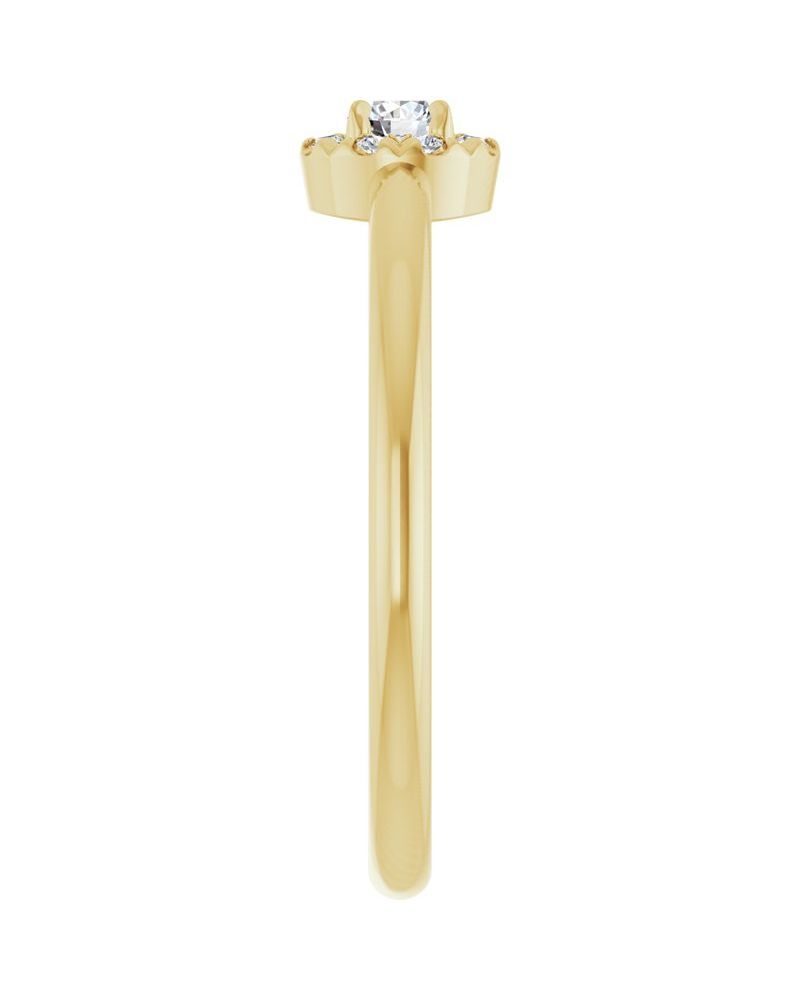 Anel Halo em Ouro 14k com Diamantes Naturais – Modelo 2