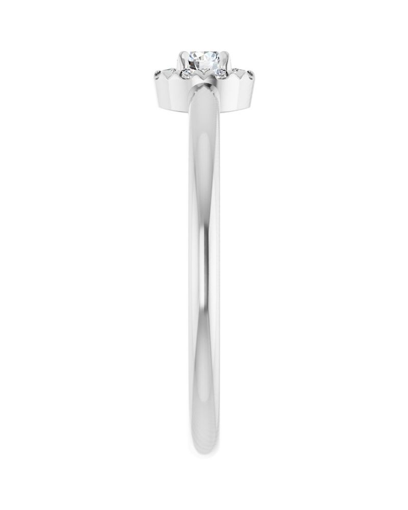 Anel Halo em Ouro 14k com Diamantes Naturais – Modelo 2