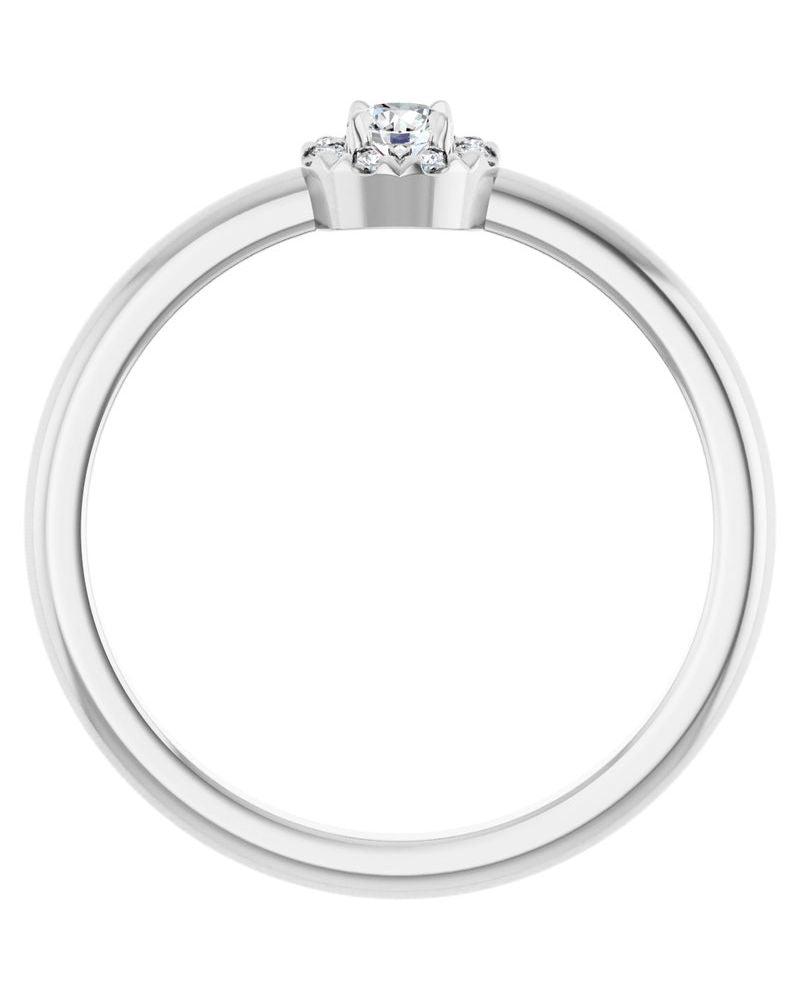 Anel Halo em Ouro 14k com Diamantes Naturais – Modelo 2