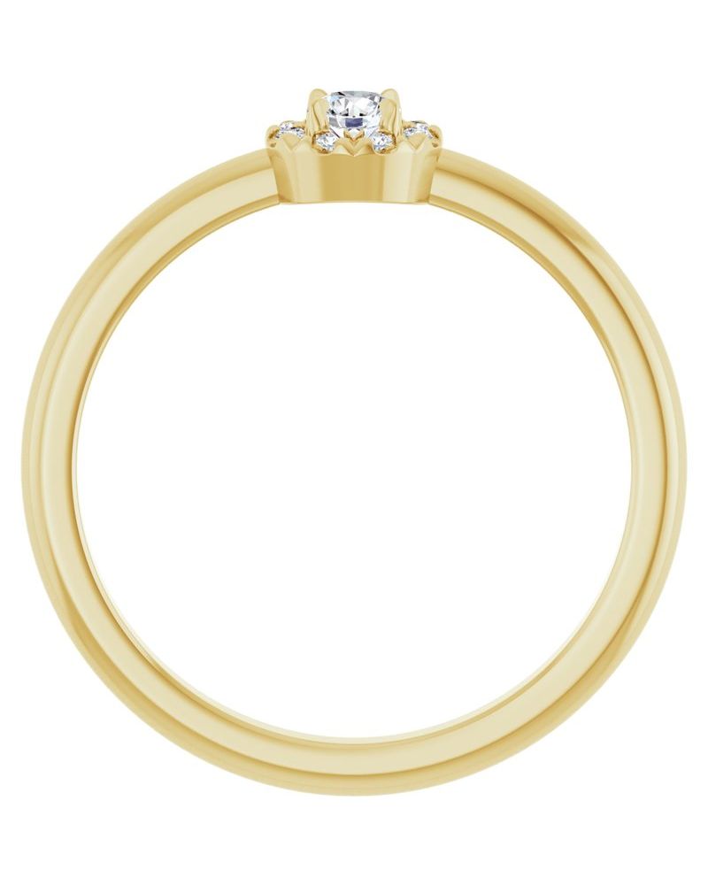Anel Halo em Ouro 14k com Diamantes Naturais – Modelo 2