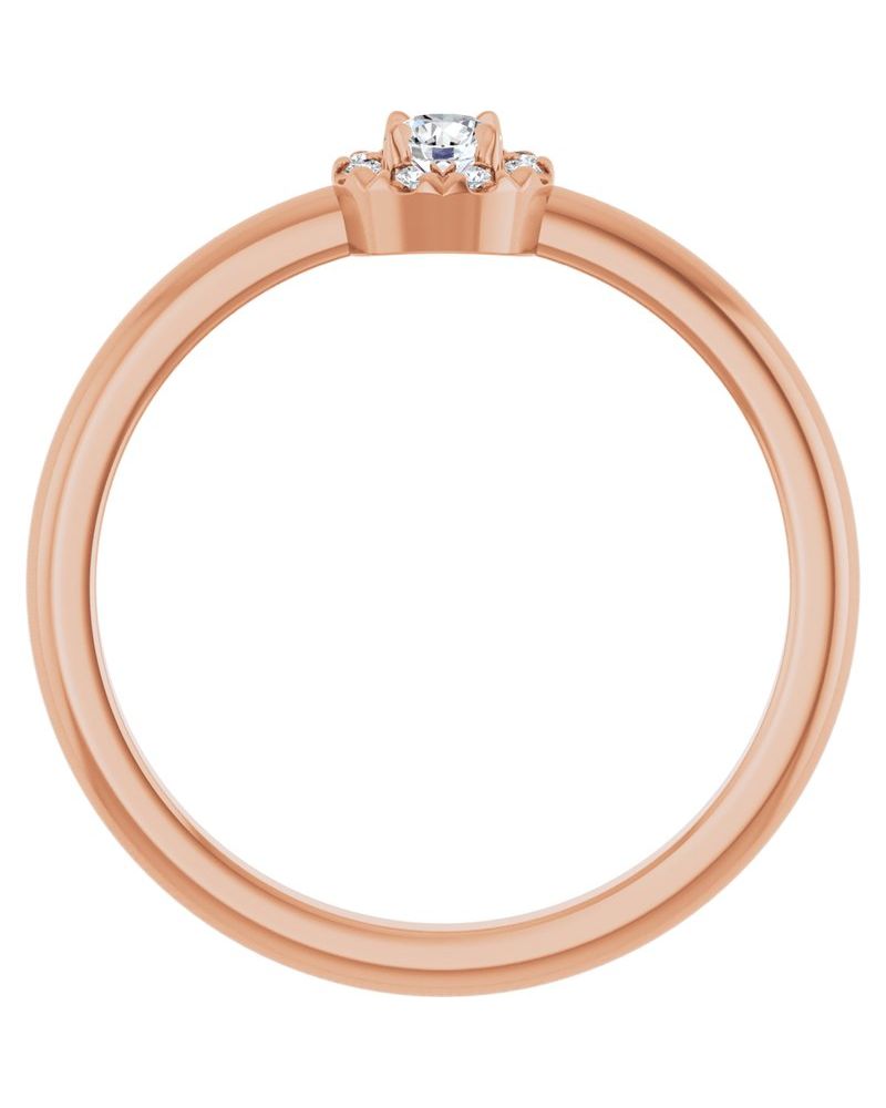 Anel Halo em Ouro 14k com Diamantes Naturais – Modelo 2