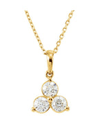 Colar Três Pedras em Ouro 14k com Diamantes Naturais – Modelo 4