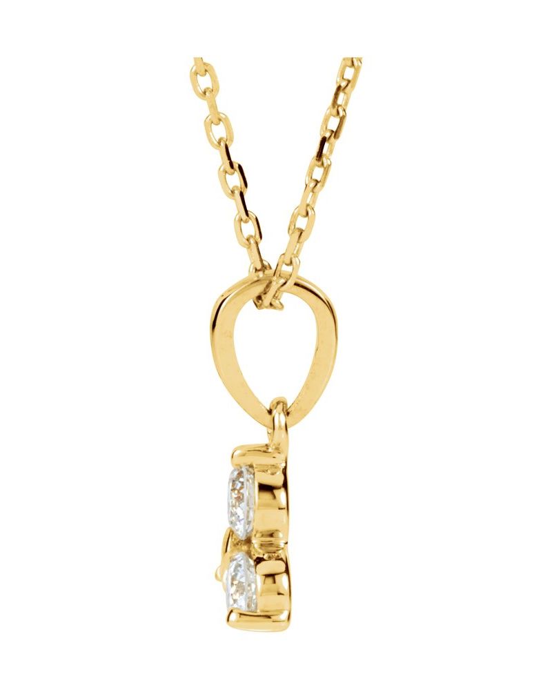 Colar Três Pedras em Ouro 14k com Diamantes Naturais – Modelo 4