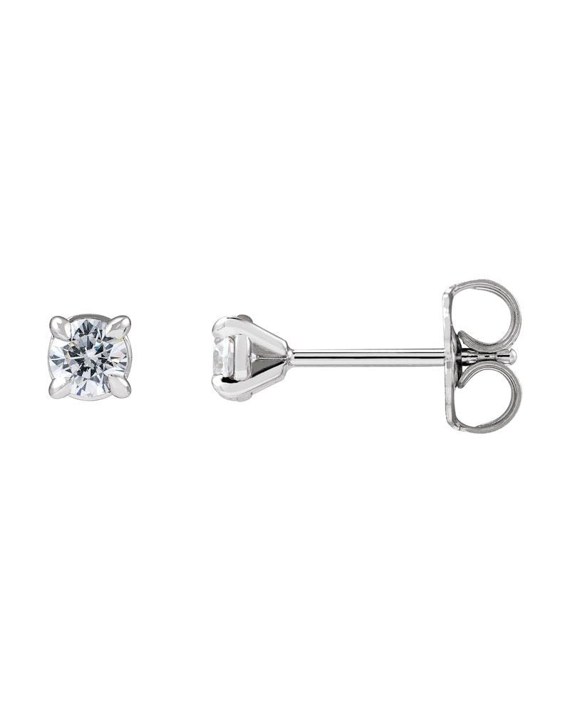 Brinco Ponto de Luz Redondo Coquetel em Ouro 14k com Diamantes de Laboratório