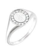 Anel Oval Chevalier Halo em Ouro 14k com Diamantes Naturais