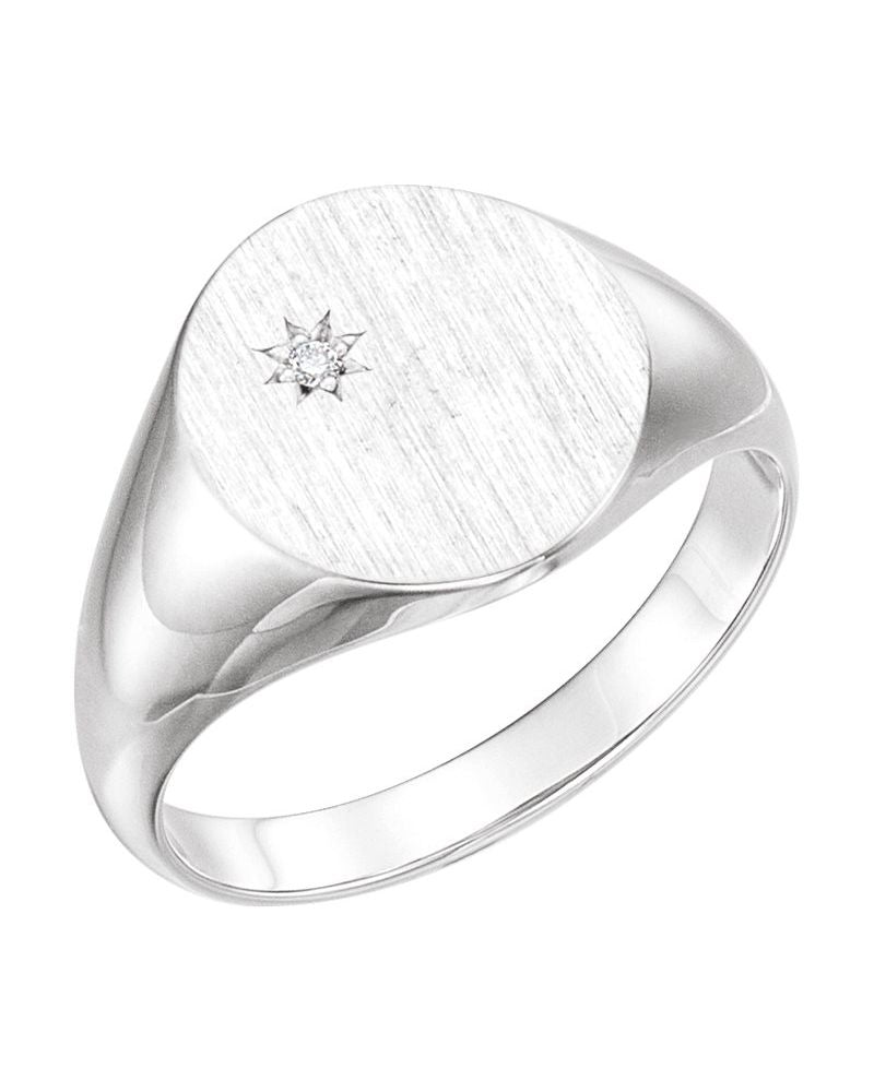 Anel Oval Chevalier em Ouro 14k com Diamantes Naturais – Modelo 4