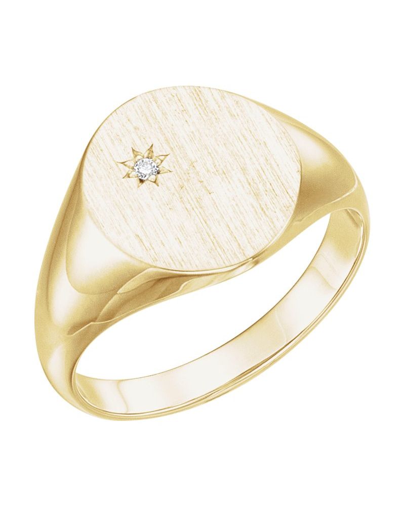 Anel Oval Chevalier em Ouro 14k com Diamantes Naturais – Modelo 4