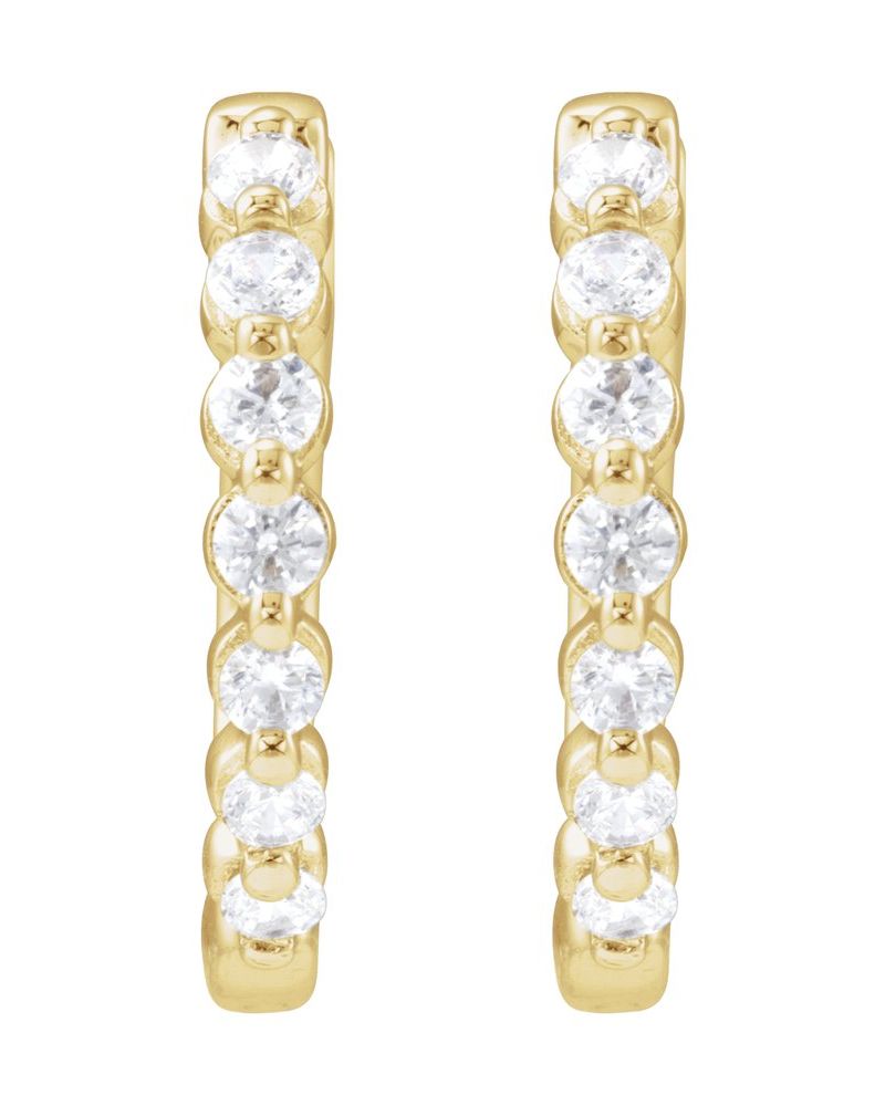 Brinco de Aro em Ouro 14k com Diamantes de Laboratório
