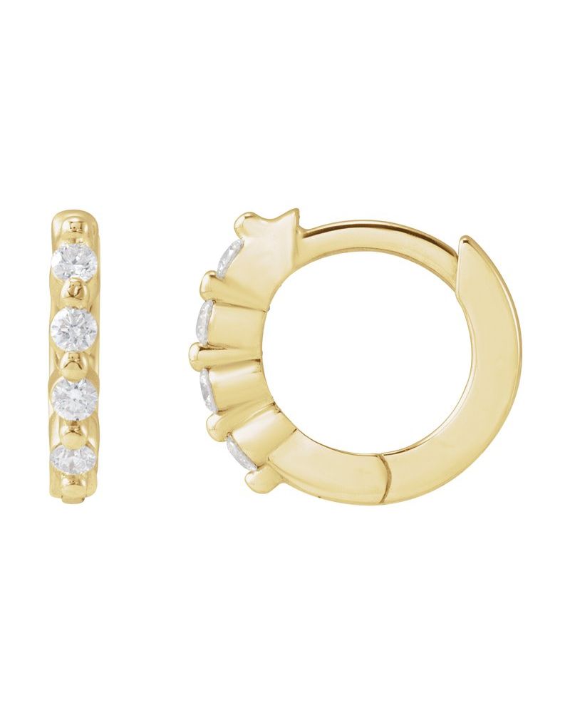 Brinco de Aro Cravejado com Dobradiça em Ouro 14k com Diamantes Naturais – Modelo 2