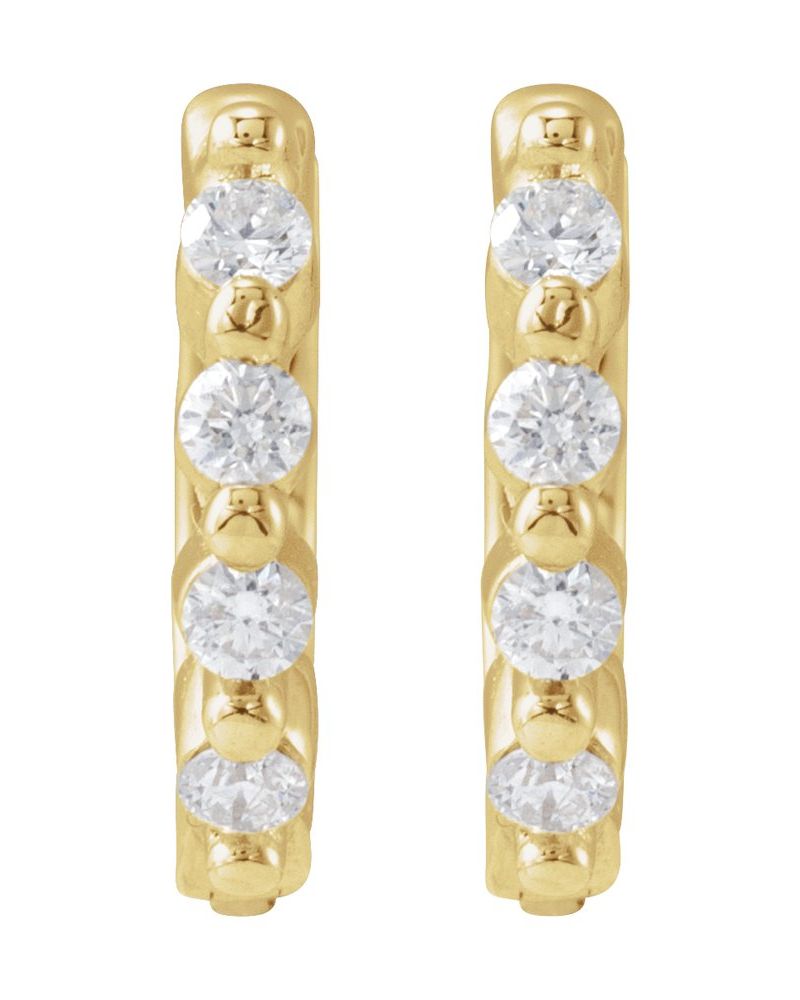 Brinco de Aro Cravejado com Dobradiça em Ouro 14k com Diamantes Naturais – Modelo 2