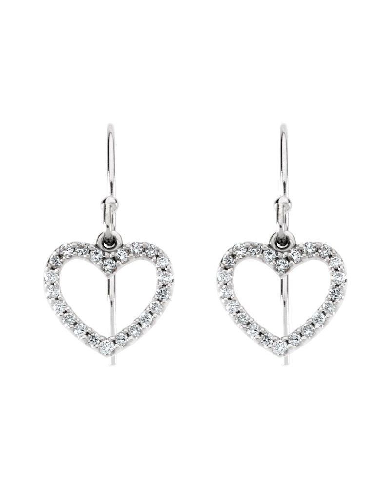 Brinco Coração Cravejado em Ouro 14k com Diamantes Naturais – Modelo 3
