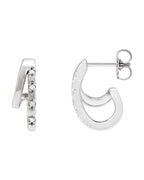 Brinco de Aro Duplo Cravejado em Ouro 14k com Diamantes Naturais