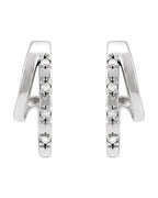 Brinco de Aro Duplo Cravejado em Ouro 14k com Diamantes Naturais