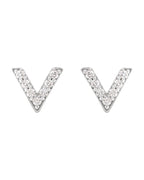 Brinco em V Cravejado em Ouro 14k com Diamantes Naturais