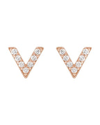 Brinco em V Cravejado em Ouro 14k com Diamantes Naturais