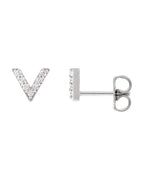 Brinco em V Cravejado em Ouro 14k com Diamantes Naturais