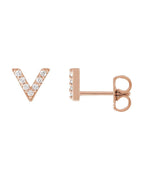 Brinco em V Cravejado em Ouro 14k com Diamantes Naturais