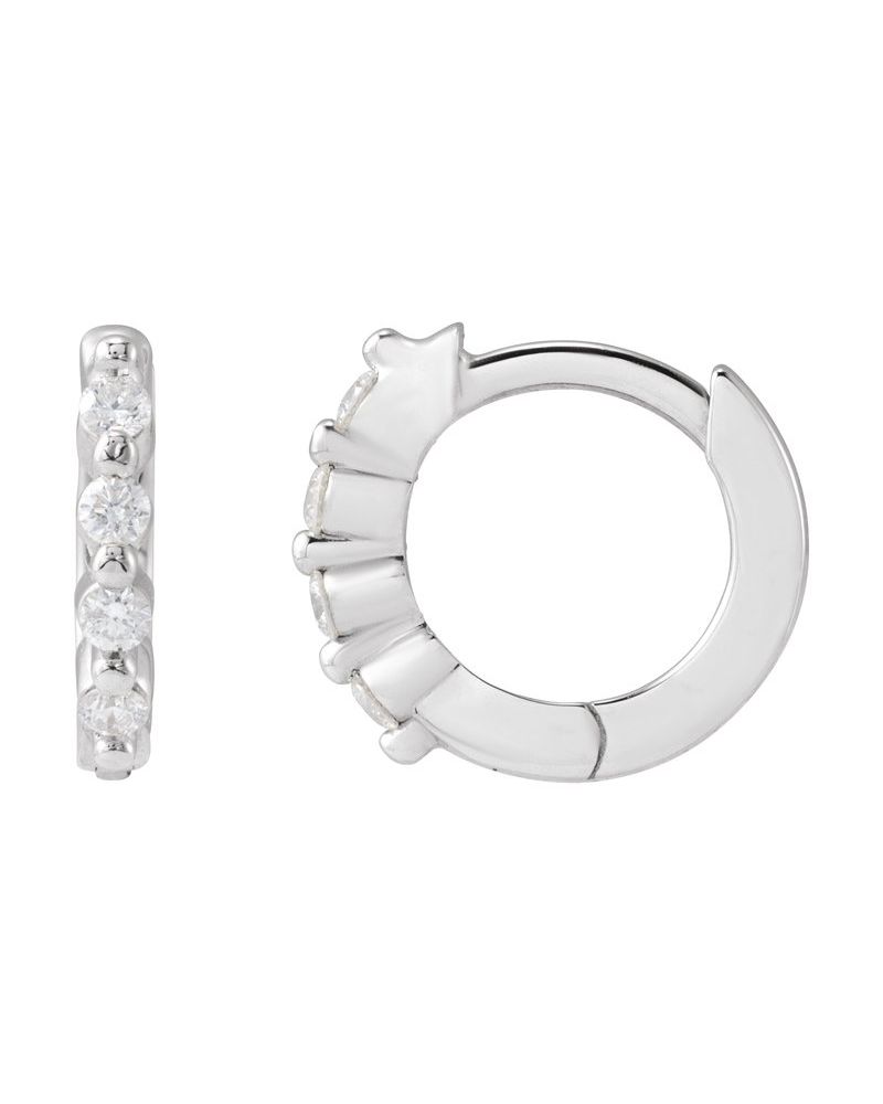Brinco de Aro Cravejado com Dobradiça em Ouro 14k com Diamantes Naturais – Modelo 2