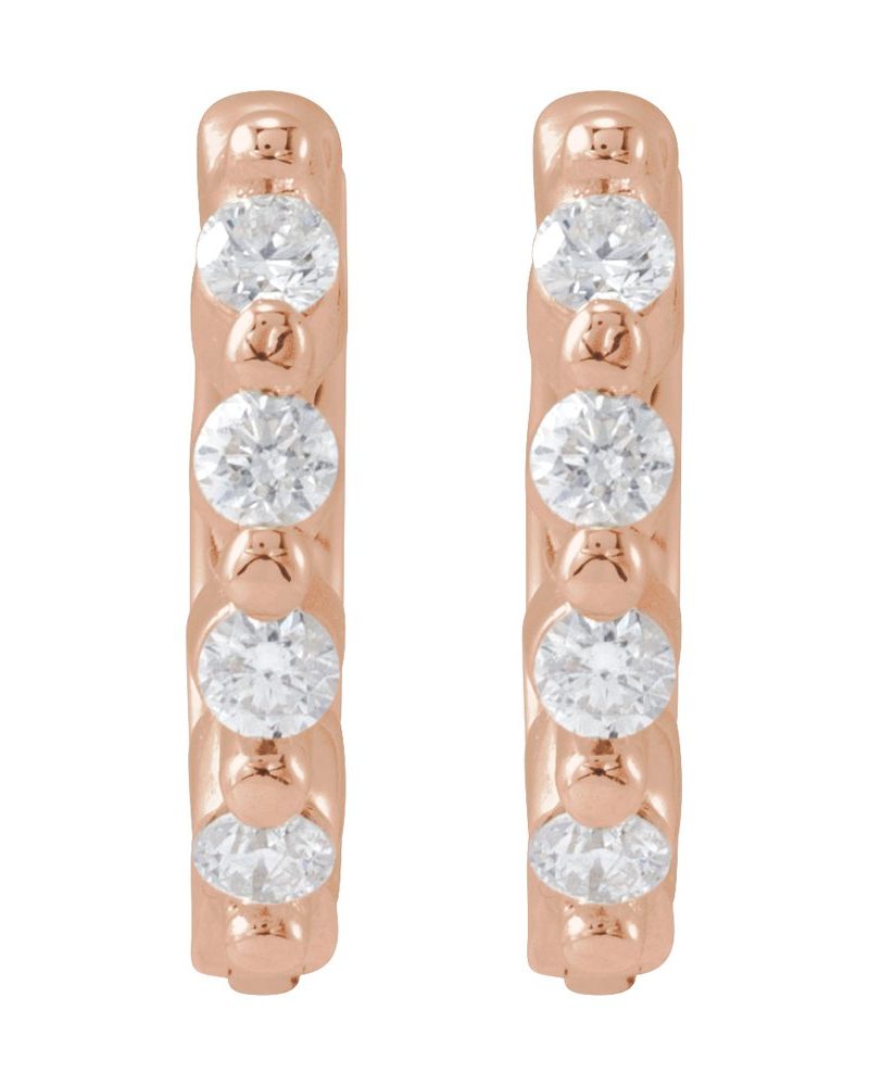 Brinco de Aro Cravejado com Dobradiça em Ouro 14k com Diamantes Naturais – Modelo 2