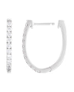 Brinco de Aro em U Cravejado em Ouro 14k com Diamantes de Laboratório – Modelo 2
