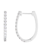 Brinco de Aro em U Cravejado em Ouro 14k com Diamantes de Laboratório – Modelo 2