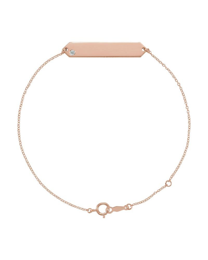 Pulseira Geométrica para Gravação em Ouro 14k com Diamantes Naturais