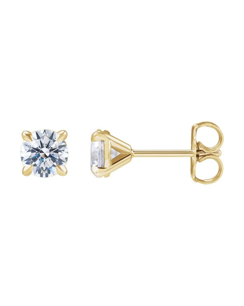 Brinco Ponto de Luz Redondo Coquetel em Ouro 14k com Diamantes de Laboratório