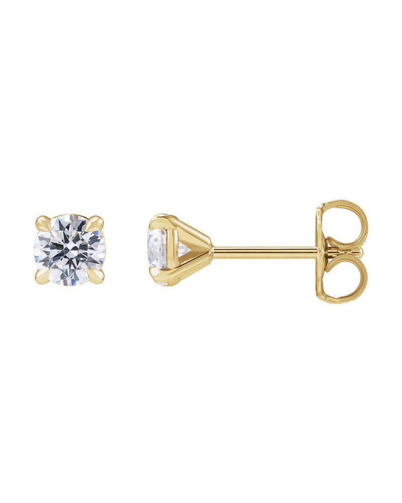 Brinco Ponto de Luz Redondo Coquetel em Ouro 14k com Diamantes de Laboratório
