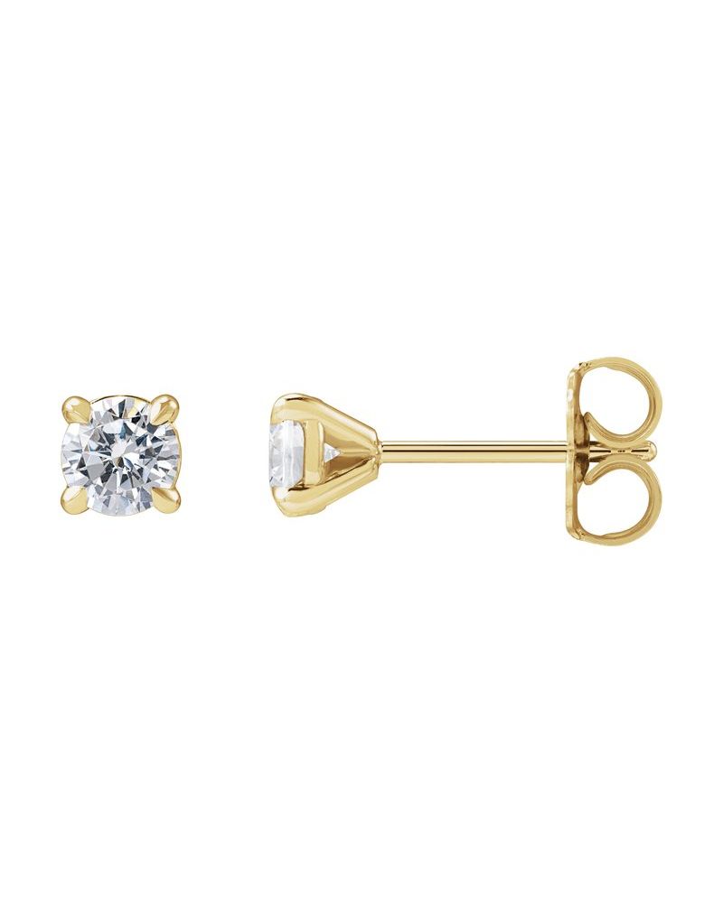 Brinco Ponto de Luz Redondo Coquetel em Ouro 14k com Diamantes de Laboratório