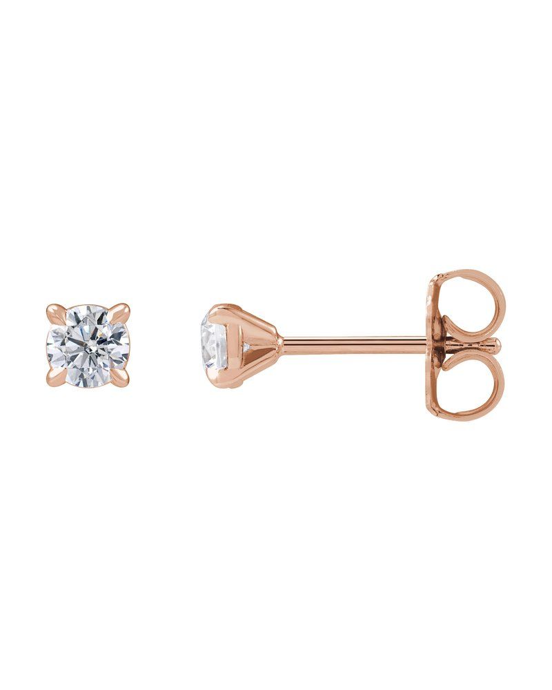 Brinco Ponto de Luz Redondo Coquetel em Ouro 14k com Diamantes de Laboratório