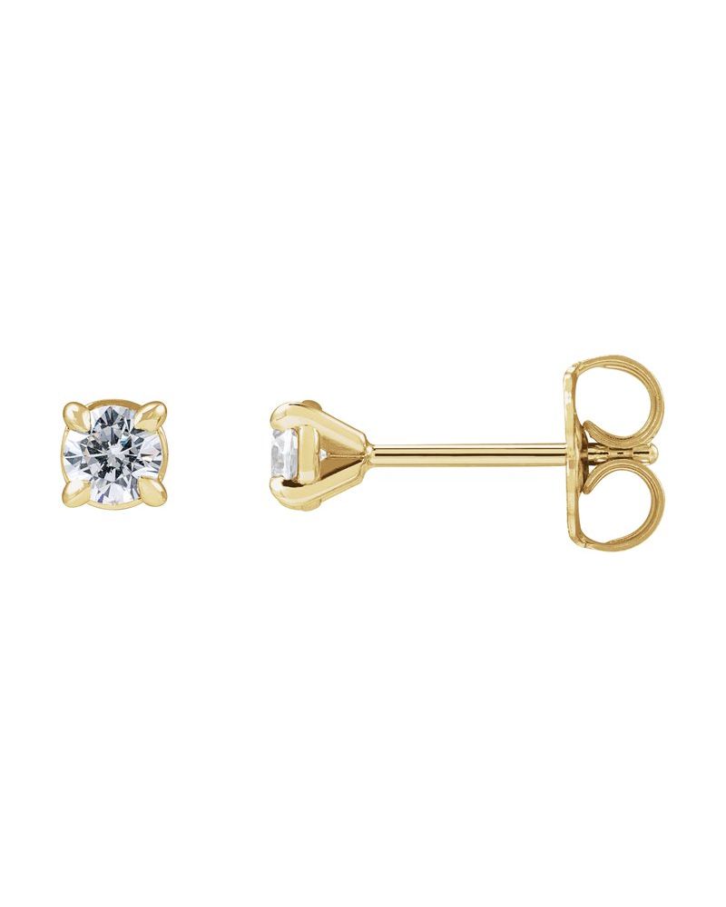 Brinco Ponto de Luz Redondo Coquetel em Ouro 14k com Diamantes de Laboratório