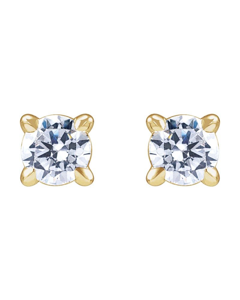 Brinco Ponto de Luz Redondo Coquetel em Ouro 14k com Diamantes de Laboratório