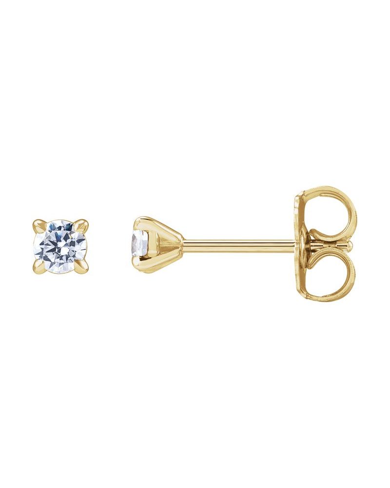 Brinco Ponto de Luz Redondo Coquetel em Ouro 14k com Diamantes de Laboratório