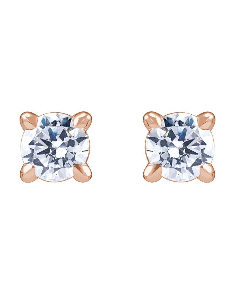 Brinco Ponto de Luz Redondo Coquetel em Ouro 14k com Diamantes de Laboratório