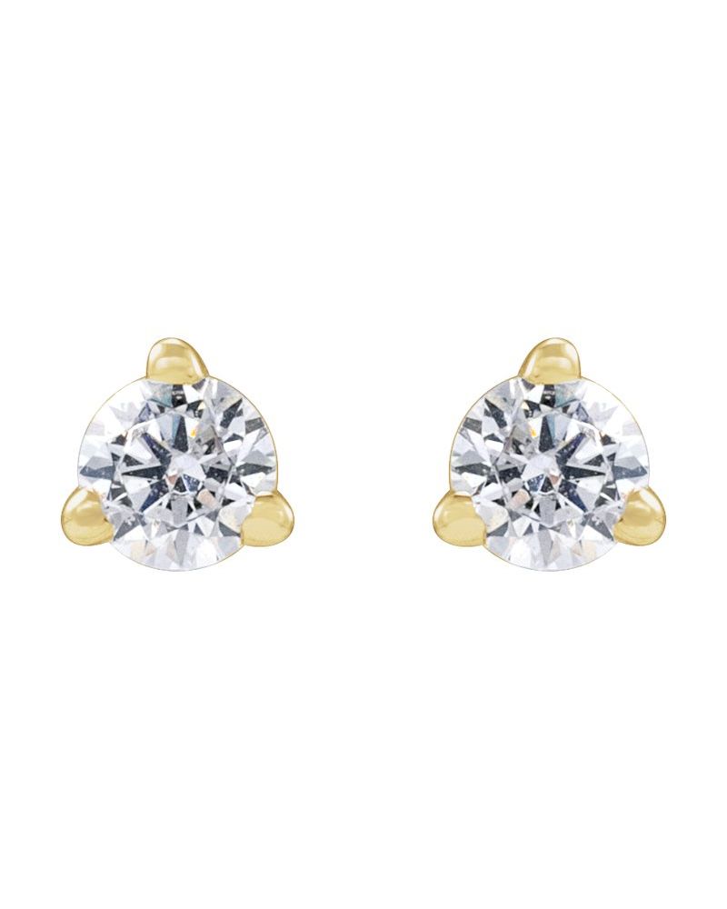 Brinco Ponto de Luz em Ouro 14k com Diamantes de Laboratório – Modelo 3
