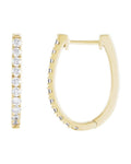 Brinco de Aro em U Cravejado em Ouro 14k com Diamantes de Laboratório – Modelo 2