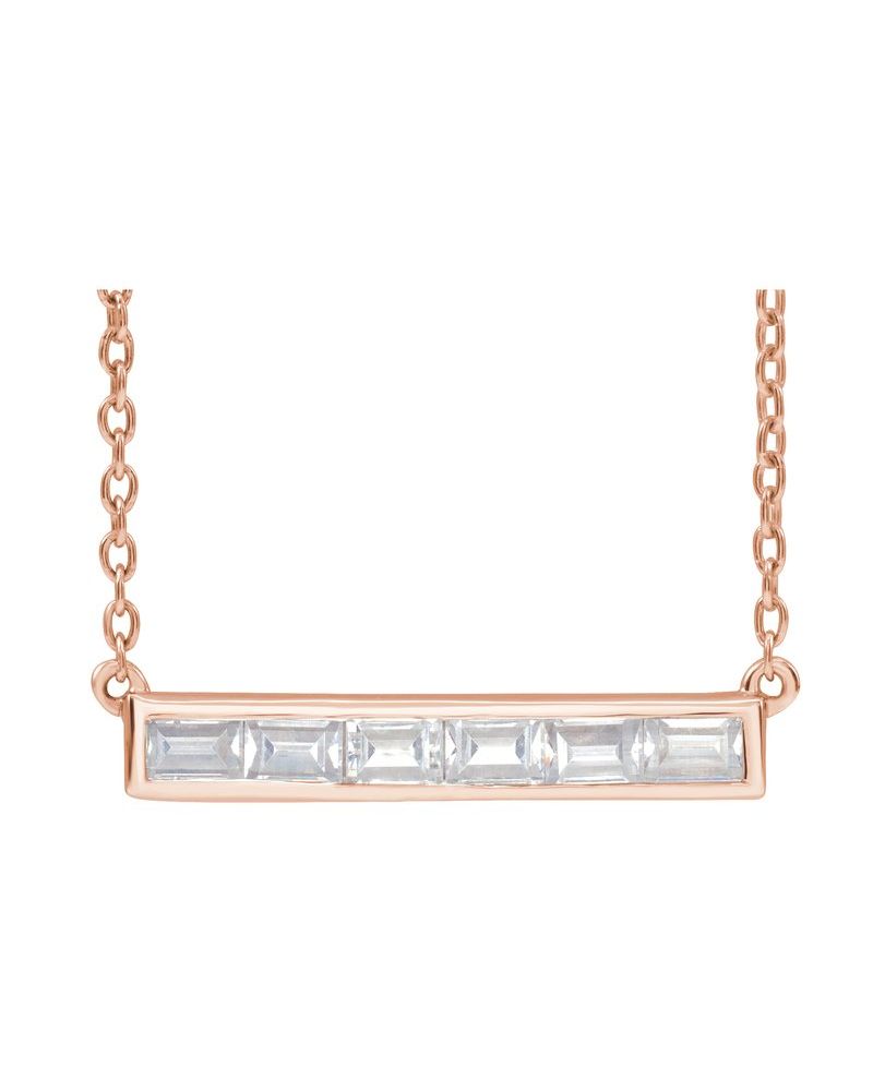 Colar Barra em Ouro 14k com Diamantes de Laboratório – Modelo 3