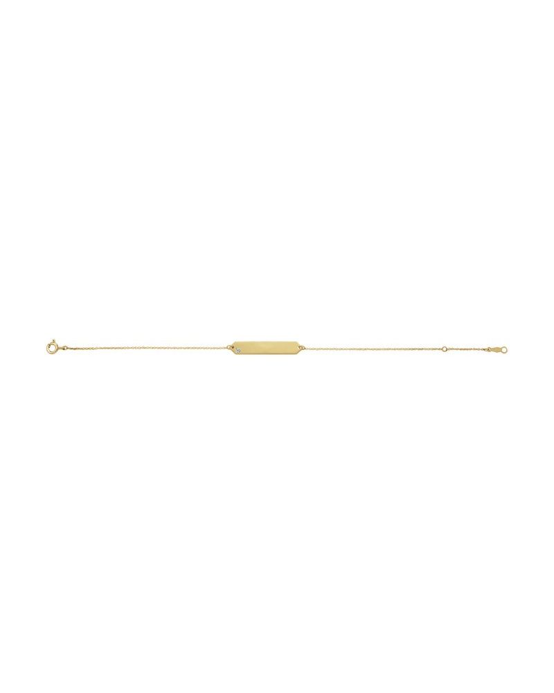 Pulseira Geométrica para Gravação em Ouro 14k com Diamantes Naturais