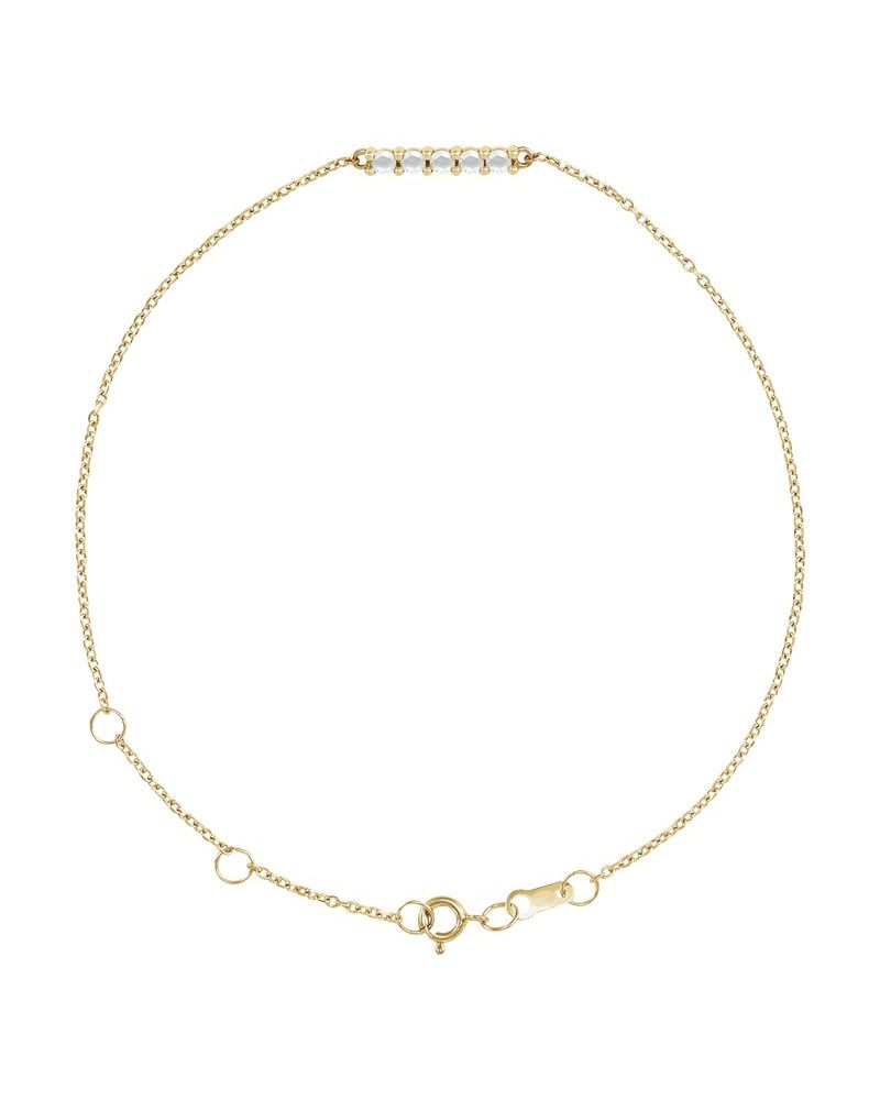 Pulseira Cabochão Barra em Ouro 14k com Diamantes Naturais