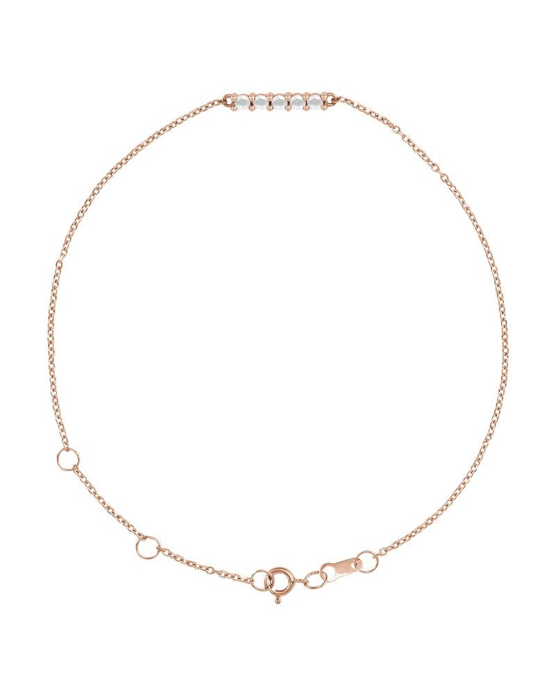 Pulseira Cabochão Barra em Ouro 14k com Diamantes Naturais